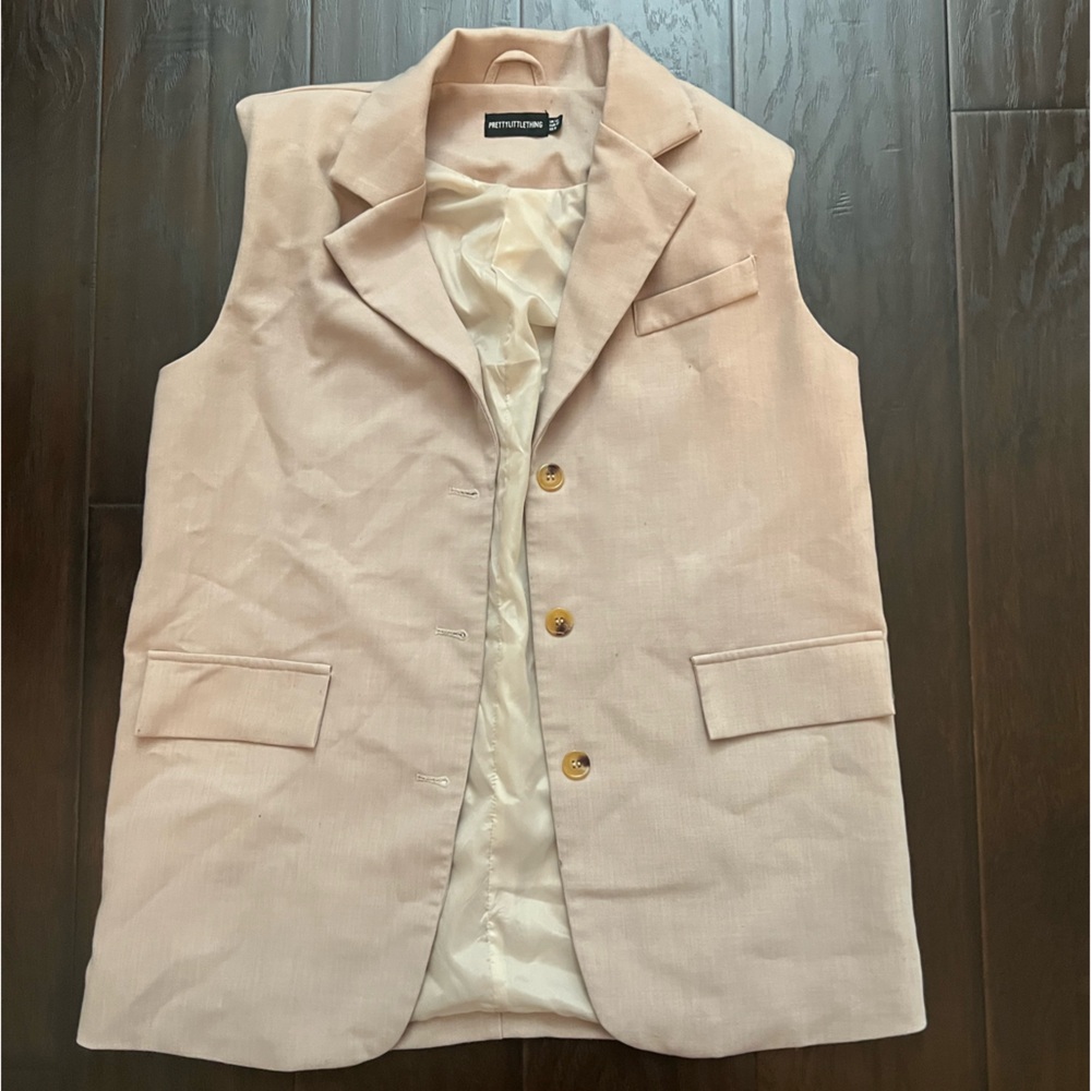 PLT Sleeveless Button Up Blazer Vest